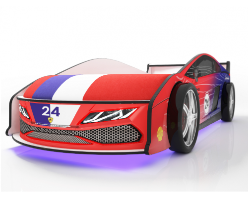 Кровать-машинка ''Ламба'' с подъёмным механизмом и матрасом